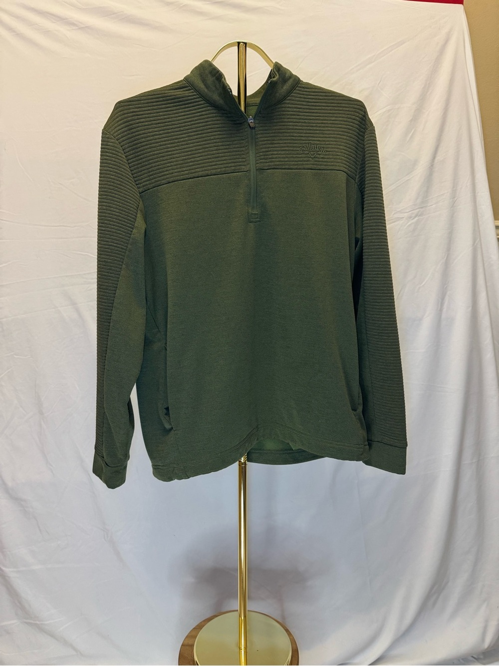 Men's Columbia Olive Quarter-Zip Pullover Sweater (161)